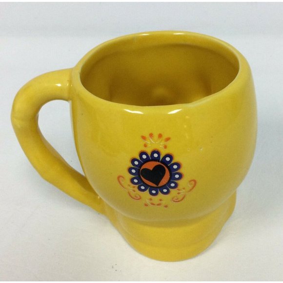 Day Of The Dead Skull Ceramic Coffee Cup Mug 11 Oz Yellow Skeleton Halloween - Picture 3 of 6